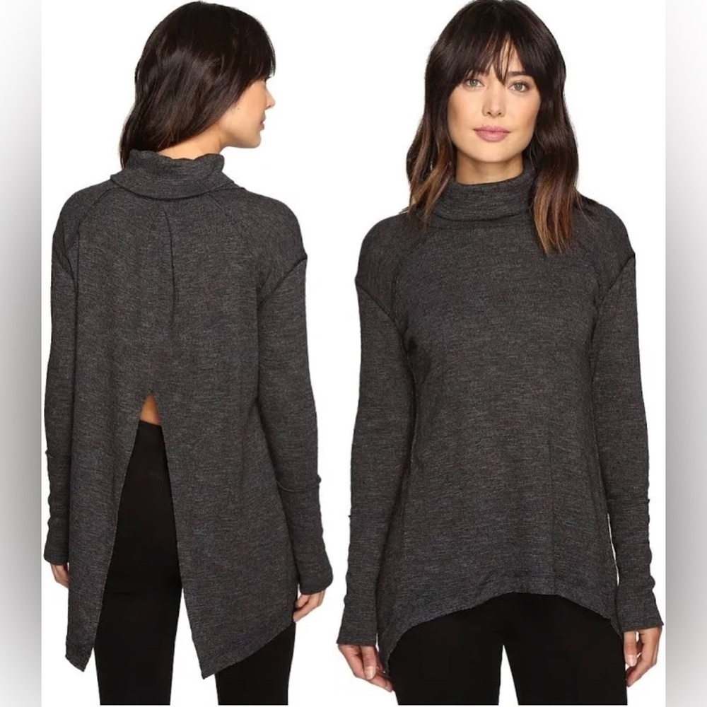 We The Free Free People Split Back Turtleneck Top